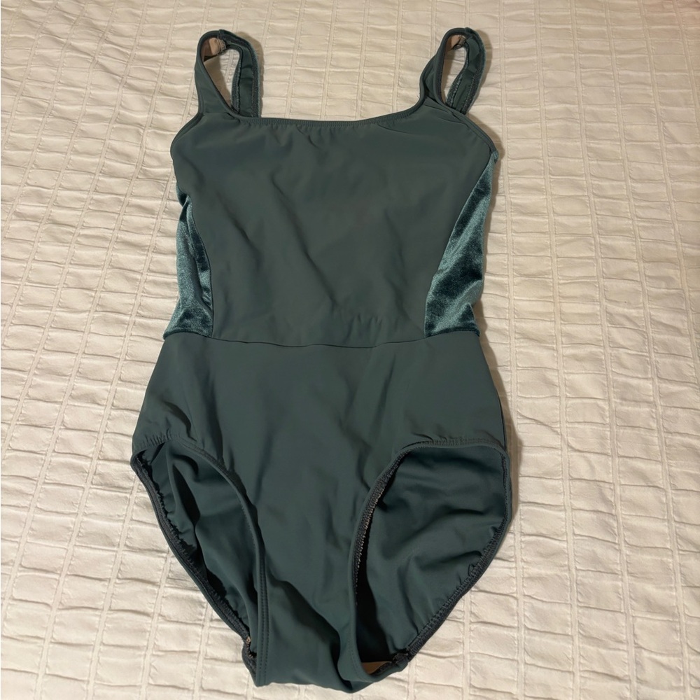 Sage green eleve with velvet side and back